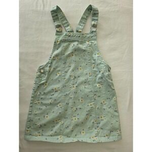 Max Studio Kids Jumper Dress Girl 6 Mint‎ Green Daisy Floral Overalls Kidcore